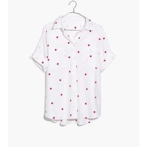 Madewell Courier Shirt w/ Red Star Embroidery